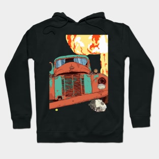 Rusted truck, wolf skull and Atomic Hoodie